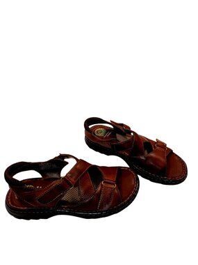 Earth Shoe Brown Leather Gelron 2000 Sandal Adjust Straps Comfort Casual Women 8